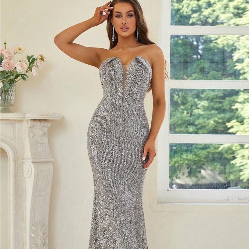 NWT Missord Mesh Insert Sequin Tube Formal Dress